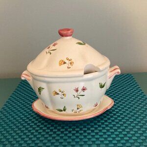 Condiment Server Bowl Gravy Boat 3 Pc. Vintage Set signed TIL